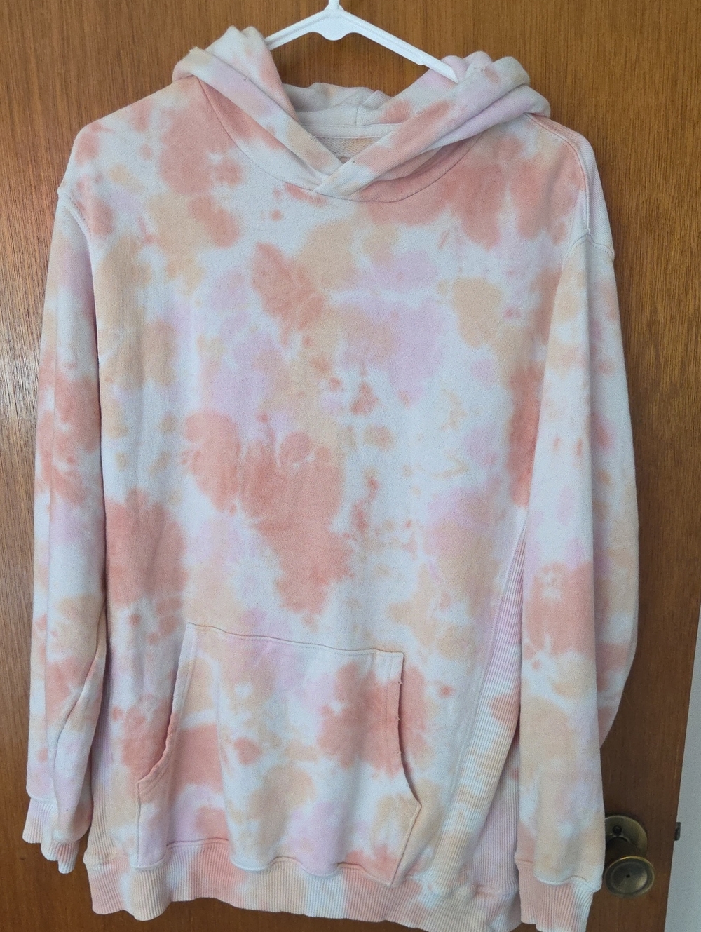 aerie Tie-Dye Peach & Blush Hooded Sweatshirt